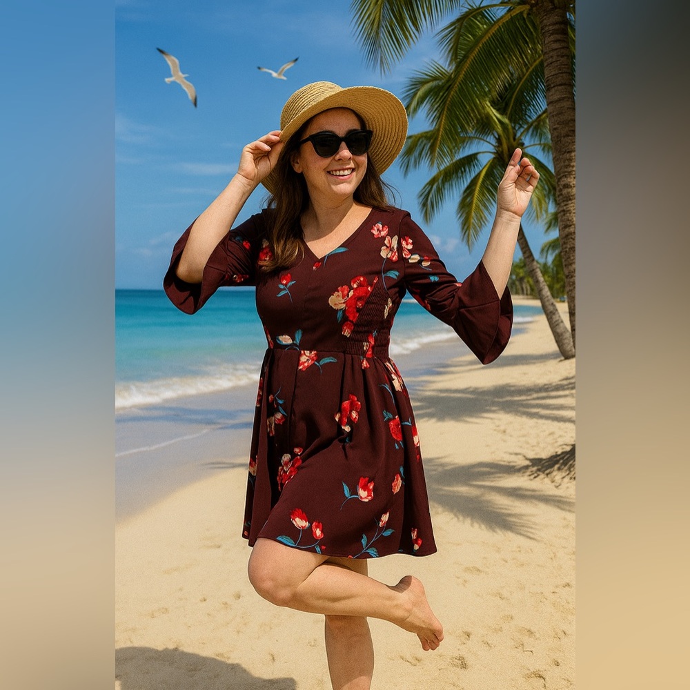 Floral Print Swim Dress